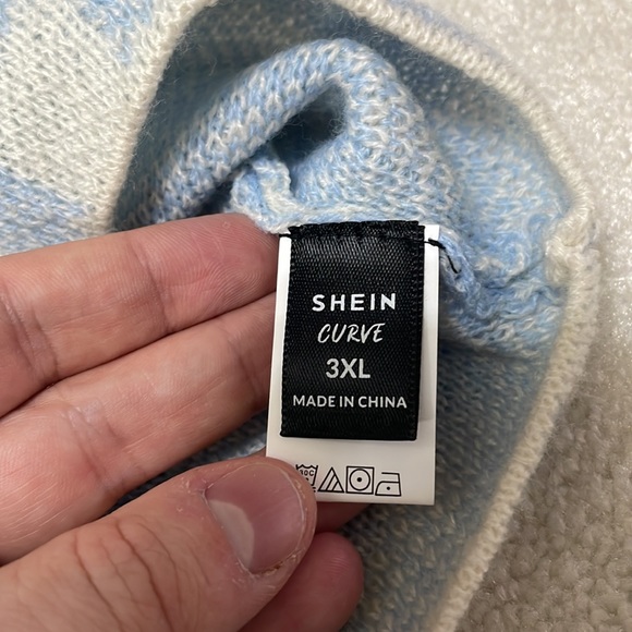 NWOT Shein Curve Baby Blue and Cream
Gingham Knit drop shoulder cardigan. - Picture 6 of 10